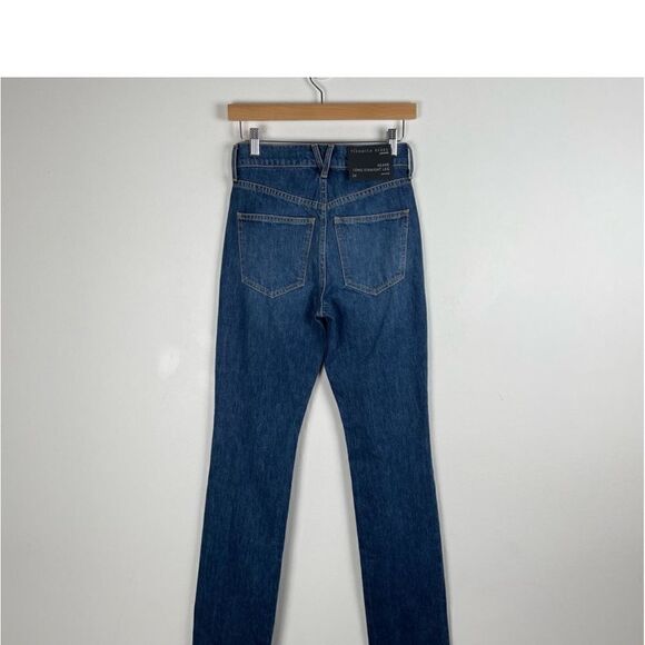 Veronica Beard NEW Keane Long Straight Leg Jeans Size 24 Split Front $298 - Picture 11 of 14